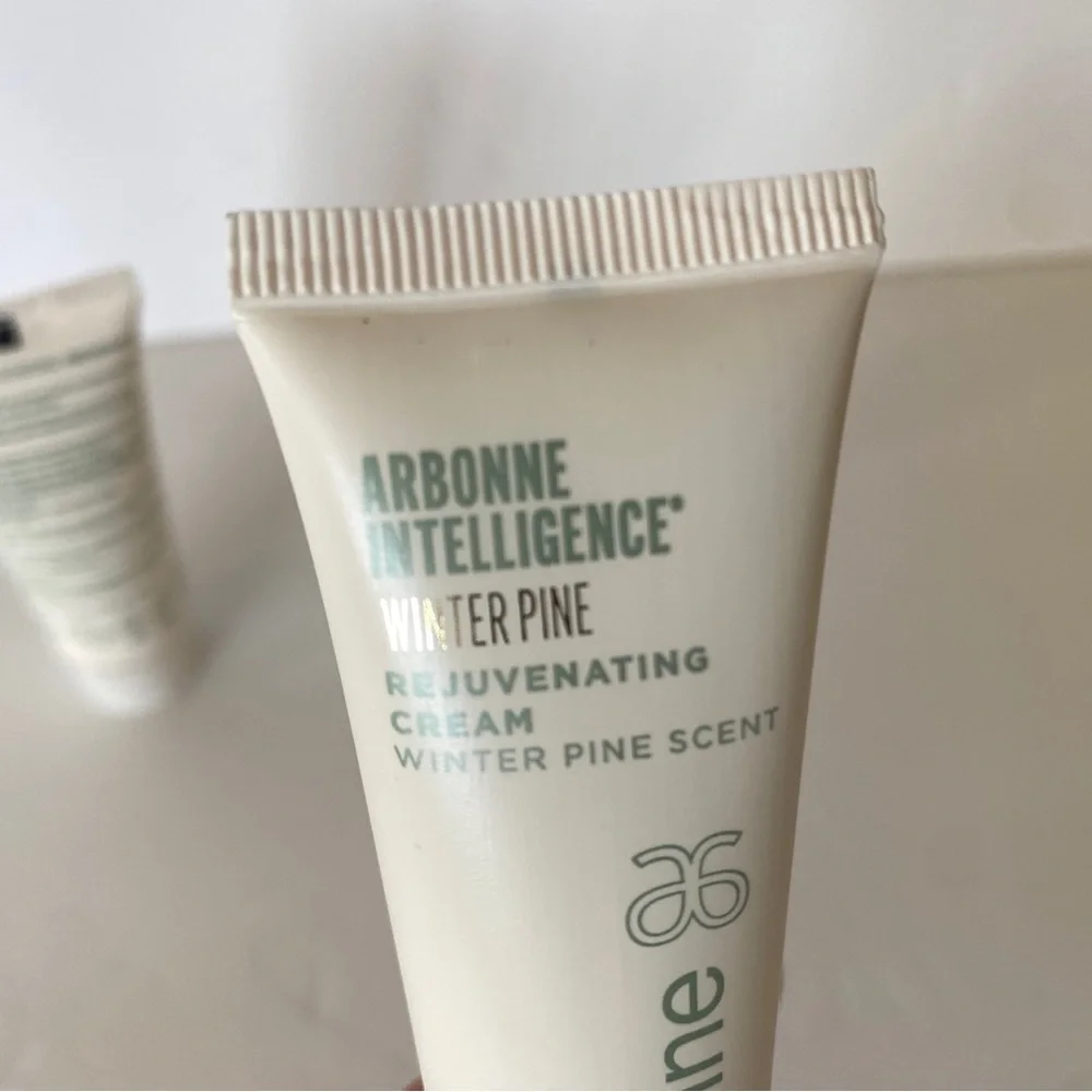 (2) Arbonne Intelligence Rejuvenating Cream Face Body Winter Pine 1oz each New